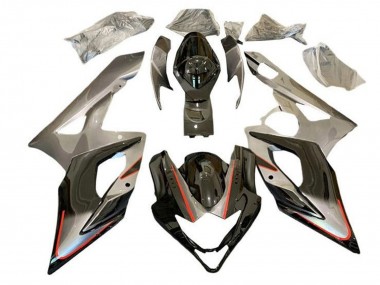 Custom 2005-2006 Suzuki GSXR 1000 Motorcycle Fairings - Silver Black Red Stripe