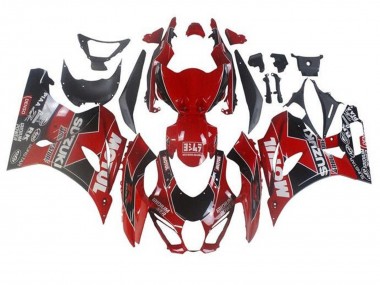 Custom 2017-2024 Suzuki GSXR1000 Motorcycle Fairings - Red White Black Motul