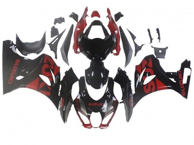 2017-2024 Suzuki GSXR1000 Motorcycle Fairings - Black Dark Red