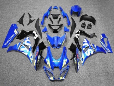Custom 2017-2024 Suzuki GSXR1000 Motorcycle Fairings - Blue White Ecstar