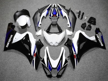 Custom 2017-2024 Suzuki GSXR1000 Motorcycle Fairings - White Blue Black