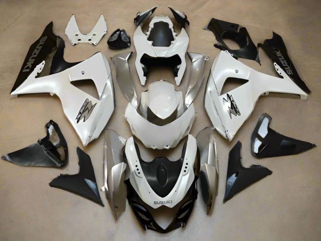 2009-2016 Suzuki GSXR 1000 Motorcycle Fairings - Pearl White Silver Matte Black