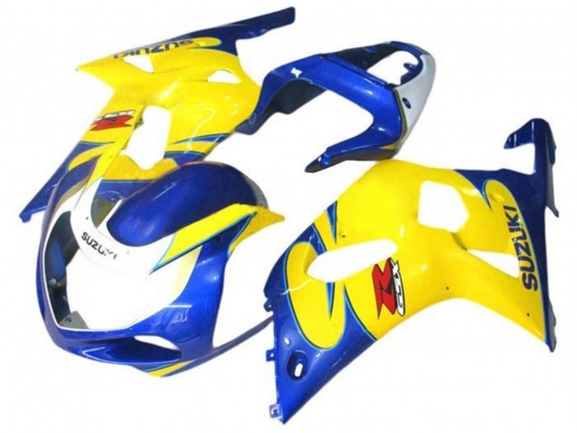 2001-2003 Suzuki GSXR 600 / GSXR 750 Motorcycle Fairings - Blue Yellow White