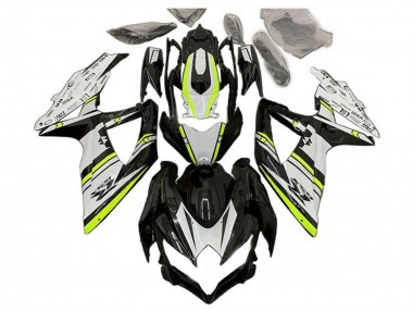 Custom 2008-2010 Suzuki GSXR 600 / GSXR 750 Motorcycle Fairings - White Green Glossy Black