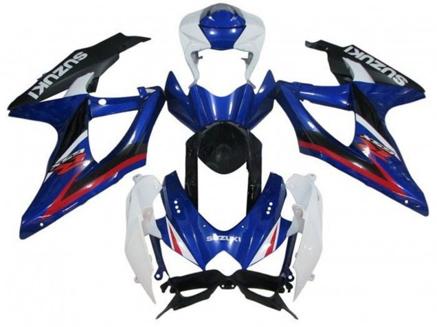 2008-2010 Suzuki GSXR 600 / GSXR 750 Motorcycle Fairings - White Blue Red Black