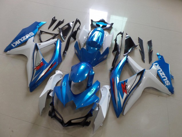 2008-2010 Suzuki GSXR 600 / GSXR 750 Motorcycle Fairing - White Light Blue Red