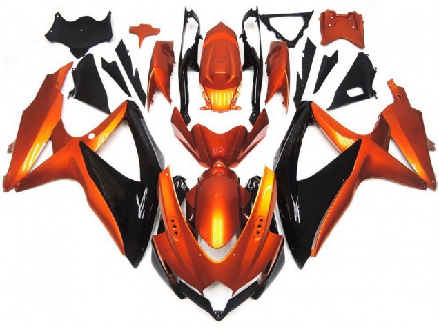 2008-2010 Suzuki GSXR 600 / GSXR 750 Motorcycle Fairings - Orange Black