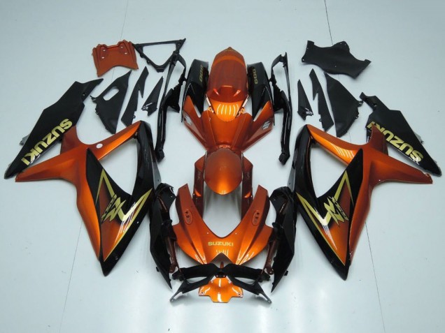 2008-2010 Suzuki GSXR 600 / GSXR 750 Motorcycle Fairings - Orange Gold Black