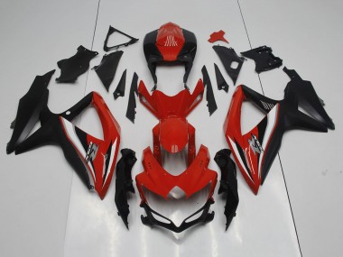 Custom 2008-2010 Suzuki GSXR 600 / GSXR 750 Motorcycle Fairings - Red Black White Silver