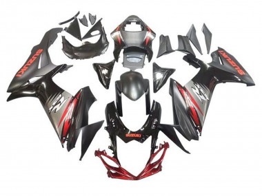 Custom 2011-2024 Suzuki GSXR 600 / GSXR 750 Motorcycle Fairings - Black Grey Red