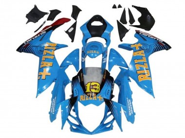 Custom 2011-2024 Suzuki GSXR 600 / GSXR 750 Motorcycle Fairings - Blue Yellow Red Black Rizla 13
