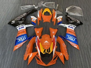 Custom 2011-2024 Suzuki GSXR 600 / GSXR 750 Motorcycle Fairings - Orange Blue White Black Yellow 20