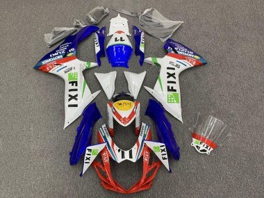 Custom 2011-2024 Suzuki GSXR 600 / GSXR 750 Motorcycle Fairings - White Blue Yellow Red Green Fixi 11