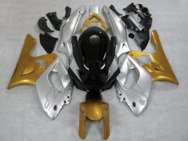 Custom 1996-2007 Yamaha YZF600R Thundercat Motorcycle Fairings - Silver Gold Glossy Black