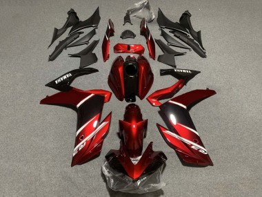 Custom 2022-2024 Yamaha YZF R3/R25 Motorcycle Fairings - Red White Glossy Black