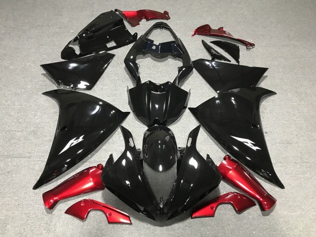 2009-2011 Yamaha YZF 1000 R1 Motorcycle Fairings - Glossy Black Red