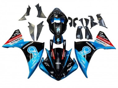 Custom 2009-2011 Yamaha YZF 1000 R1 Motorcycle Fairings - Black Light Blue Red Petronas