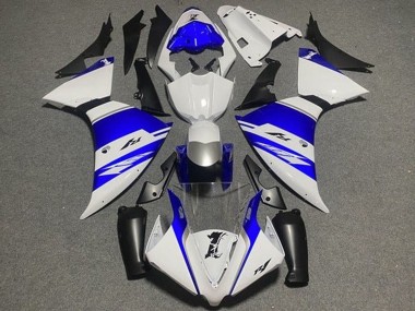 Custom 2012-2014 Yamaha YZF 1000 R1 Motorcycle Fairings - White Blue Black Silver Stripe