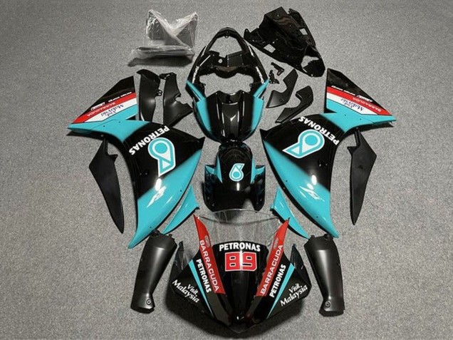 2012-2014 Yamaha YZF 1000 R1 Motorcycle Fairings - Glossy Black Blue Petronas