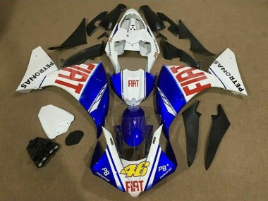 Custom 2012-2014 Yamaha YZF 1000 R1 Motorcycle Fairings - White Blue Red Fiat 46