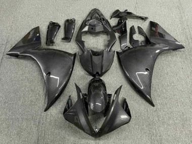 Custom 2012-2014 Yamaha YZF 1000 R1 Motorcycle Fairings - Faux Carbon Fiber Grey Black
