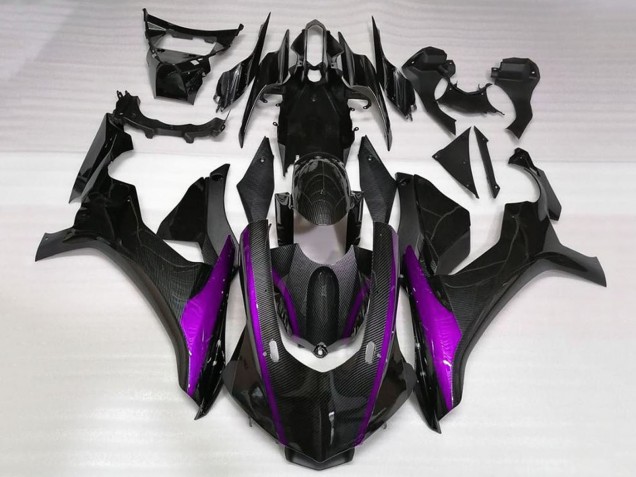 2015-2019 Yamaha YZF 1000 R1 Motorcycle Fairings - Faux Carbon Fiber Purple