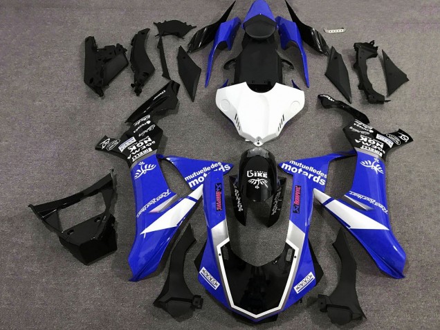2015-2019 Yamaha YZF 1000 R1 Motorcycle Fairings - Blue White Glossy Black