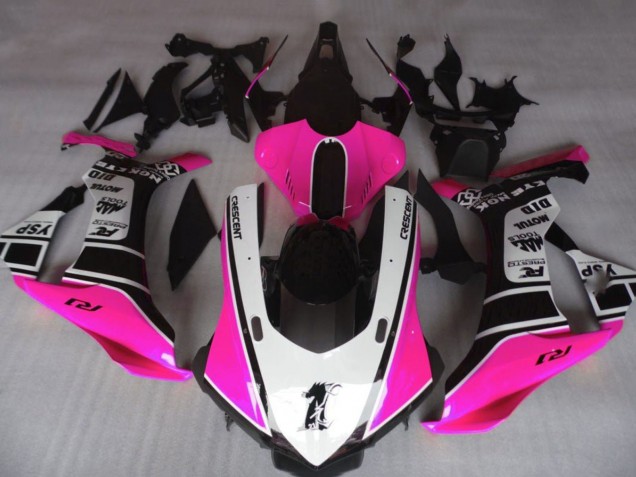 2015-2019 Yamaha YZF 1000 R1 Motorcycle Fairings - Pink White Glossy Black Motul YSP