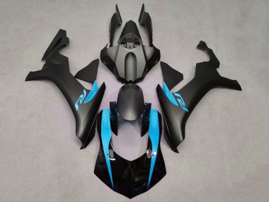 Custom 2015-2019 Yamaha YZF 1000 R1 Motorcycle Fairings - Matte Black Glossy Black Light Blue