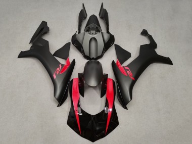 Custom 2015-2019 Yamaha YZF 1000 R1 Motorcycle Fairings - Matte Black Glossy Black Red