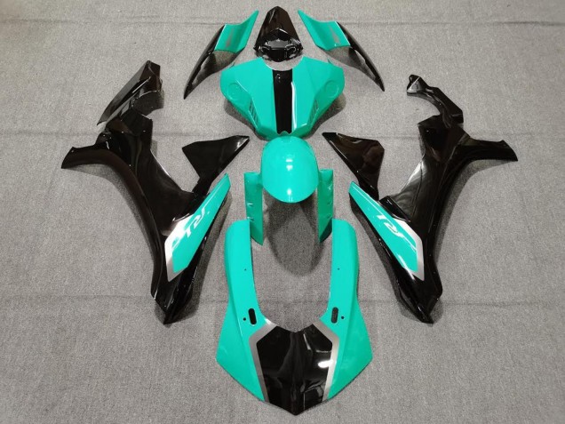 2015-2019 Yamaha YZF 1000 R1 Motorcycle Fairings - Turquoise Blue Glossy Black