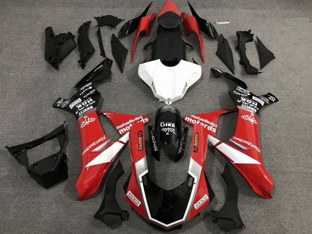 2015-2019 Yamaha YZF 1000 R1 Motorcycle Fairings - Red White Glossy Black