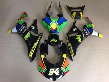 Custom 2015-2019 Yamaha YZF 1000 R1 Motorcycle Fairings - Green Blue Yellow Black Red Color Wheel 94