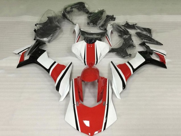 2020-2025 Yamaha YZF 1000 R1 Motorcycle Fairings - White Red Glossy Black