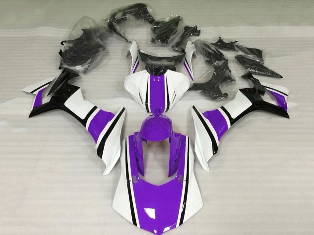 2020-2025 Yamaha YZF 1000 R1 Motorcycle Fairing - White Purple Glossy Black