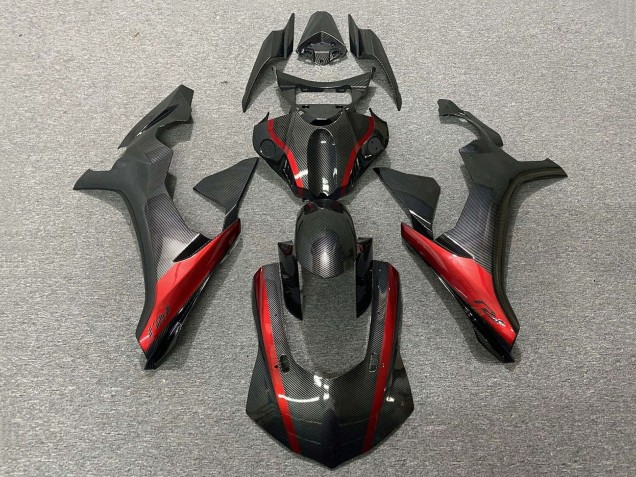 2020-2025 Yamaha YZF 1000 R1 Motorcycle Fairings - Faux Carbon Fiber Red