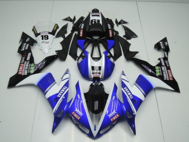 Custom 2004-2006 Yamaha YZF 1000 R1 Motorcycle Fairings - Blue White Black Fimer Yamalube