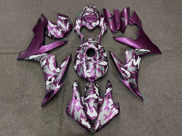 2004-2006 Yamaha YZF 1000 R1 Motorcycle Fairings - Light Purple White Grey Camouflage