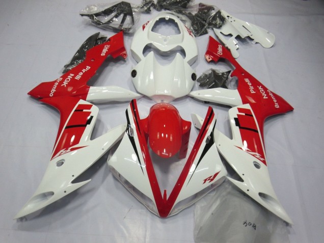 2004-2006 Yamaha YZF 1000 R1 Motorcycle Fairing - White Red Black