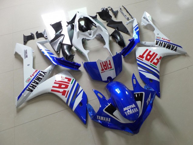 2007-2008 Yamaha YZF 1000 R1 Motorcycle Fairing - White Blue Red Fiat