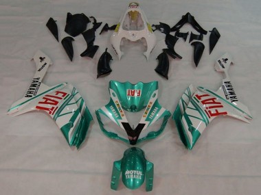 Custom 2007-2008 Yamaha YZF 1000 R1 Motorcycle Fairings - White Green Red Fiat