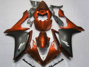 Custom 2007-2008 Yamaha YZF 1000 R1 Motorcycle Fairings - Orange Matte Black