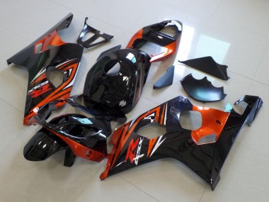 Custom 2004-2005 Suzuki GSXR 600 / GSXR 750 Motorcycle Fairings - Glossy Black Orange