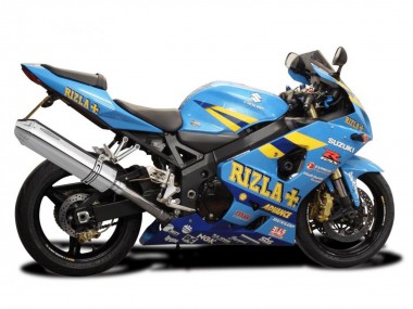 Custom 2004-2005 Suzuki GSXR 600 / GSXR 750 Motorcycle Fairings - Light Blue Yellow Rizla Motul