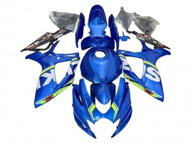 Custom 2006-2007 Suzuki GSXR 600 / GSXR 750 Motorcycle Fairings - Blue White Green