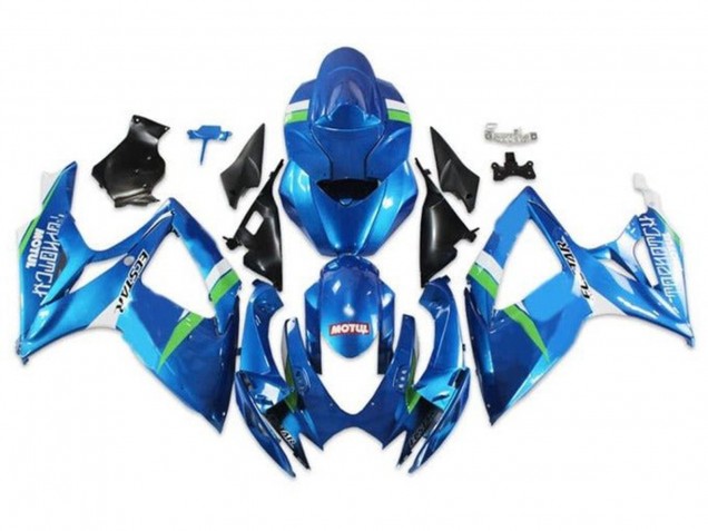 2006-2007 Suzuki GSXR 600 / GSXR 750 Motorcycle Fairings - Blue Green White Ecstar