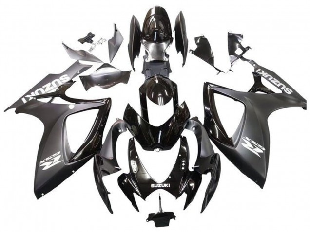 2006-2007 Suzuki GSXR 600 / GSXR 750 Motorcycle Fairings - Matte Black Glossy Black White