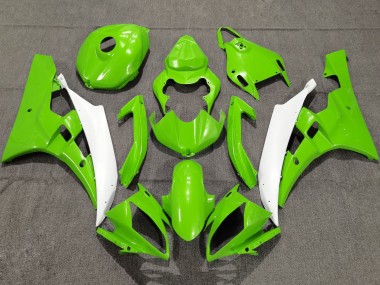 Custom 2006-2007 Yamaha YZF R6 Motorcycle Fairings - Green White