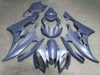 Custom 2006-2007 Yamaha YZF R6 Motorcycle Fairings - Matte Silver Blue