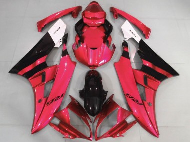 Custom 2006-2007 Yamaha YZF R6 Motorcycle Fairings - White Red Glossy Black